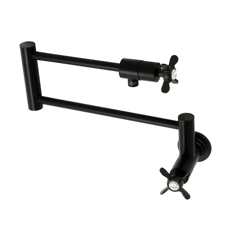 Kingston Brass KS4100BEX Essex Wall Mount Pot Filler, Matte Black KS4100BEX